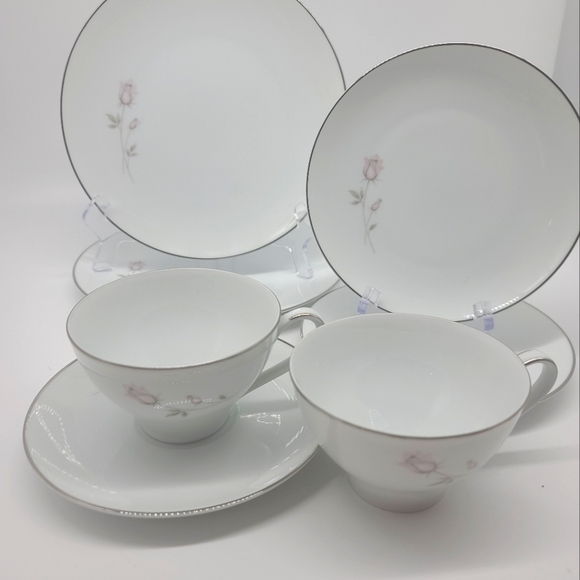 NORITAKE PASADENA Platinum Rim 7-Pc Dinnerware Set - Picture 5 of 5